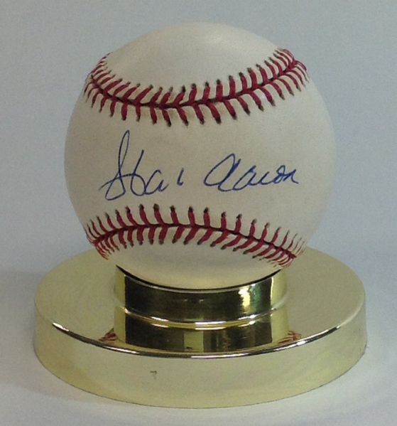 Hank Aaron Single Signed Baseball