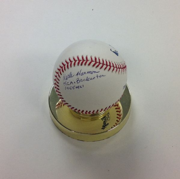 Merle Harmon Single Signed Baseball (As Broadcaster)