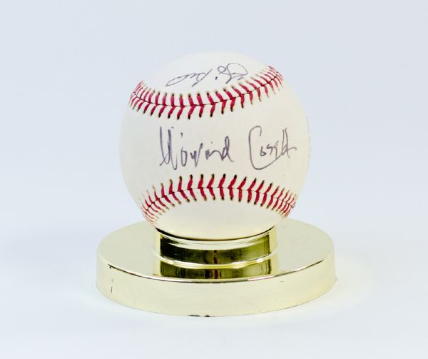 Howard Cosell, Catfish Hunter, & Yogi Berra Signed Baseball