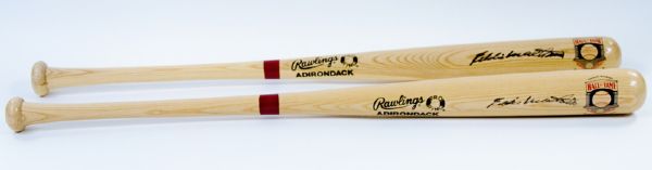 2-Eddie Mathews Autographed Cooperstown Bats