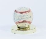 1960 New York Yankees Team Signed Baseball (25 Sigs Mantle Clubhouse)
