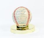 1960 New York Yankees Team Signed Baseball (25 Sigs Mantle Clubhouse)