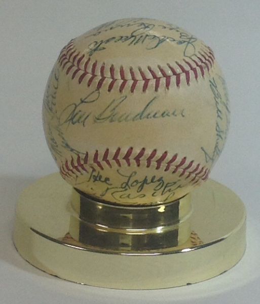1955 Kansas City As Team Signed Baseball (25 Sigs)- 1st Year!!