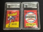 Lot of 2 Graded O-Pee-Chee Baseball packs 1975 (9) 1976 (8)