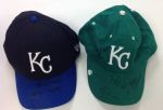 2-Kansas City Royals Signed Hats (Mayberry, Pattin, Leanord, Etc)
