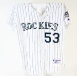 Rene Lachemann Colorado Rockies Game Worn Jersey