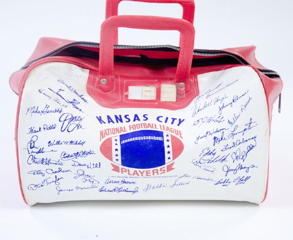 Vintage Kansas City Pro Football Bag With Facsimile Signatures