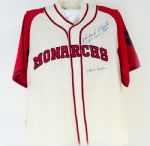 Buck O'Neil, Connie Johnson,and Ulysses Hollimon Signed KC Monarchs Jersey
