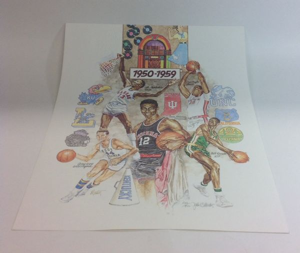 College Basketball Decades Signed Original Print