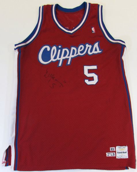 1989-90 Danny Manning Game Used L.A. Clippers Signed Jersey