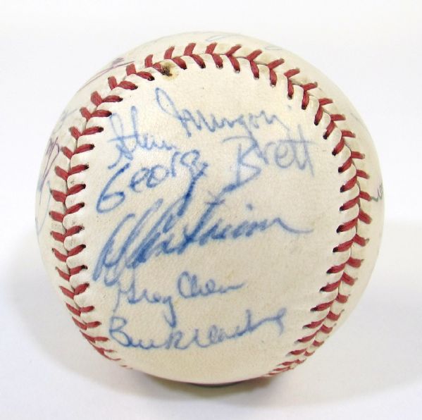 1973 Omaha Royals Team Signed Ball (Early George Brett)