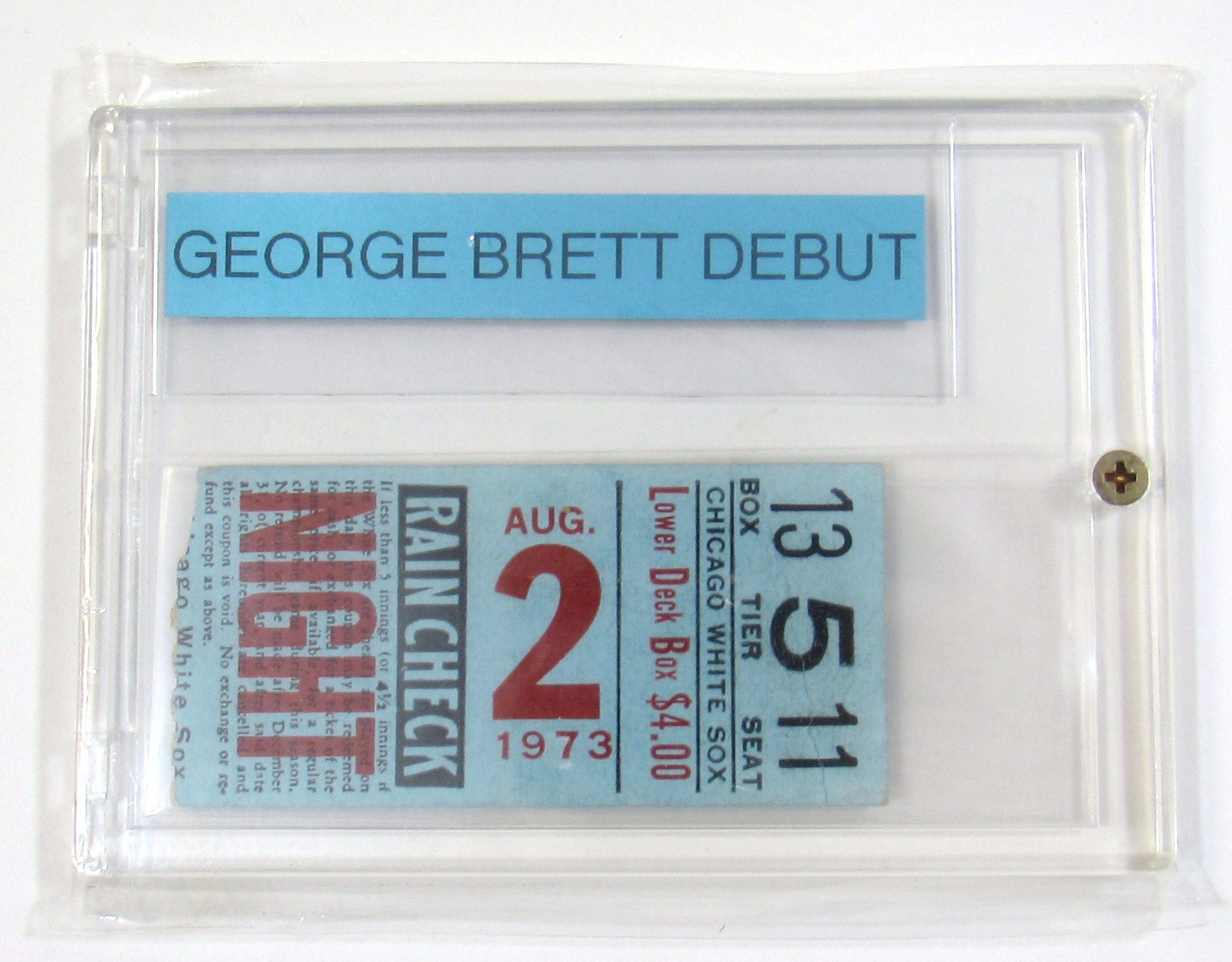Lot Detail - George Brett MLB Debut Ticket Stub