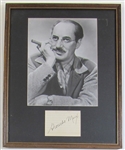 Groucho Marx Framed Signed Index Card Cut