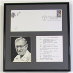 John Wooden Signed Framed 1st Day Issue Envelope W/Finger Print