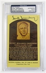 Hank Greenberg Signed Hall of Fame Plaque