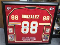 Tony Gonzalez Signed Framed Jersey Display