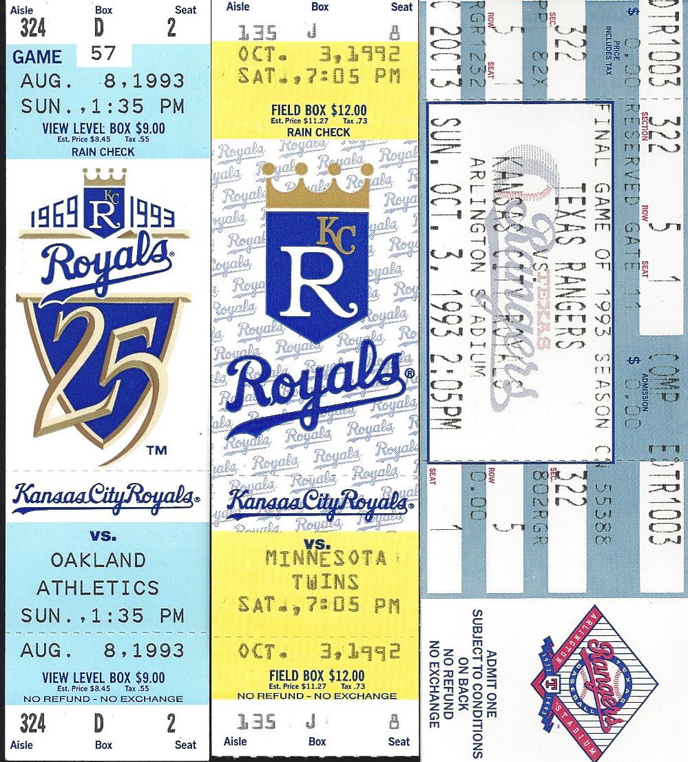 Lot Detail Lot of 3Kansas City Royals Tickets Including Brett