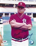 Whitey Herzog Signed 8x10 & MSHOF Program PSA