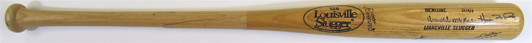 Hal McRae GU Signed Bat W/ Darrell Porter, Leonard Auto