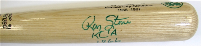 Ron Stone Kansas City A's Signed Bat