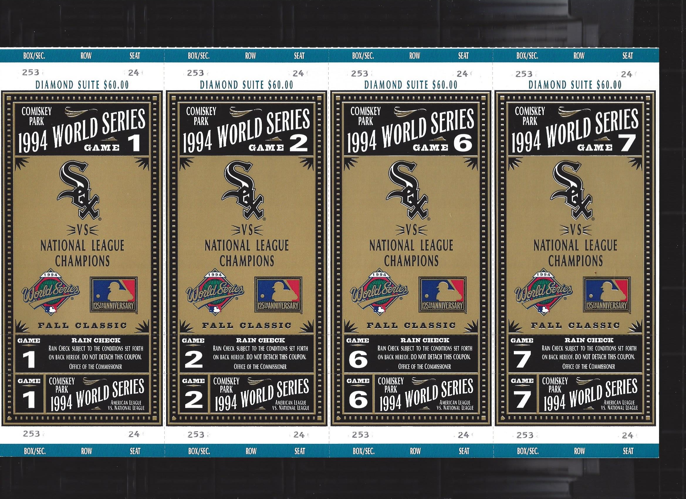 Lot Detail 1994 Full World Series Tickets Chicago White Sox