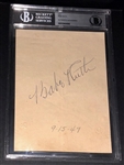 Babe Ruth JUMBO Graded 8 Signed Autograph Dual JSA & Beckett Cut