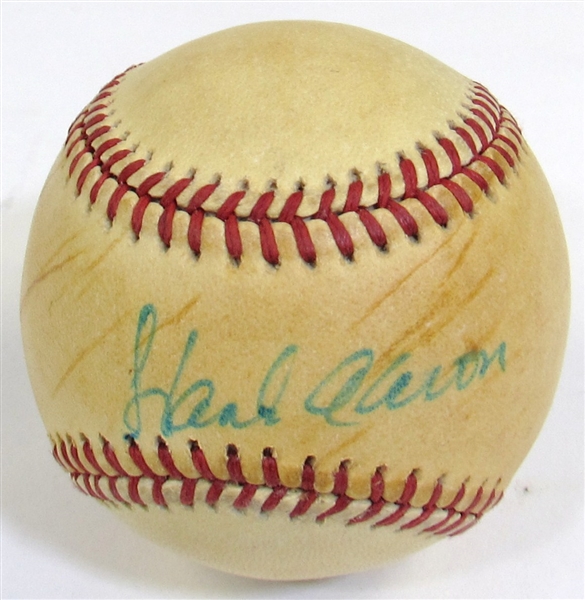 Hank Aaron Signed Ball