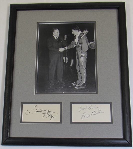 Phog Allen & Ralph Miller Framed Signed Cut Autographs