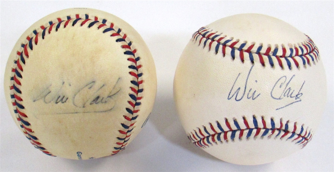 Lot Of 2-Will Clark Signed Balls (1984 Olmpic & 1995 All-Star Game)