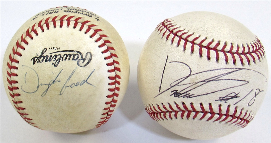 Lot Of 2-Dwight Gooden Signed Balls