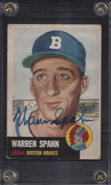 1953 Topps Warren Spahn Signed