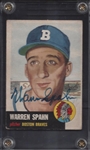 1953 Topps Warren Spahn Signed