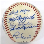 HOFers & Stars Signed Ball (20 Sigs-Mantle, DiMaggio, Paige, Dean, Waner, ETC)