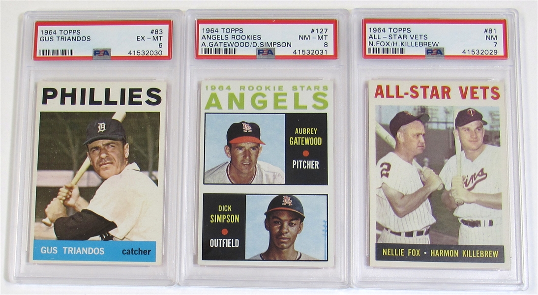 Lot Of 3- 1964 Topps PSA (#81, 83, & 127)