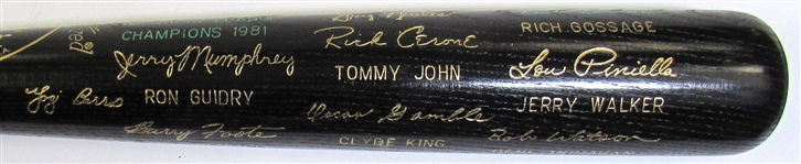 1981 N.Y. Yankees A.L. Champs Black Bat