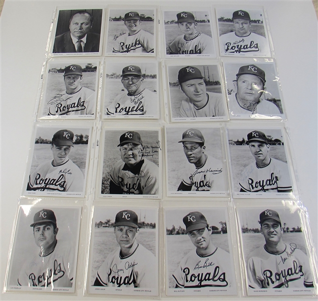 Lot of 31 Kansas City Royals 1969 Team Photos Signed