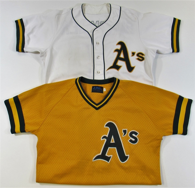 1982 Tom Burgmeier  Oakland As GU Jersey & Warm-Up