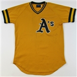 1982 Tom Burgmeier  Oakland A's GU Jersey & Warm-Up