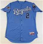 2015 Post Season Alcides Escobar Game Issued Jersey