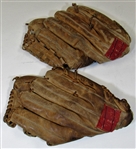 Tom Burgmeier Lot of 2 Game Used Gloves