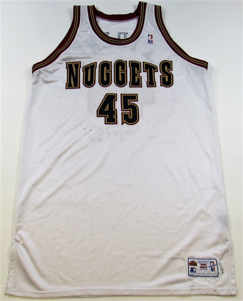 1999-2000 Raef LaFrentz GU Signed Denver Jersey