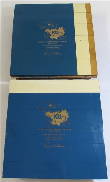 Lot of 2 Game Used Allen Fieldhouse Court Pieces