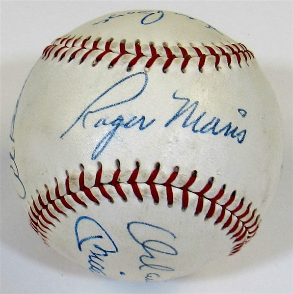 HOFers & Stars Signed Ball W/8 Sigs (Maris,Mantle,Boyer,Koufax, ETC)
