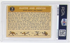 1960 Topps Master & Mentor (Mays/Rigney) PSA 8