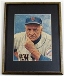 Framed Casey Stengel Signed Magazine Photo