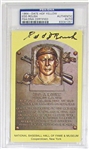 Ed Roush Signed HOF Postcard
