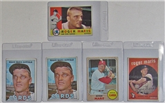 Lot Of 5 Roger Maris Topps Baseball Cards