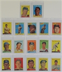 Lot Of 17-1958 Topps Hofers & Stars Baseball Cards (Williams, Mays, Koufax, ETC)