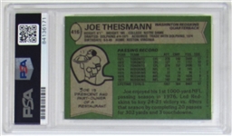 1978 Topps Joe Theismann Signed Card