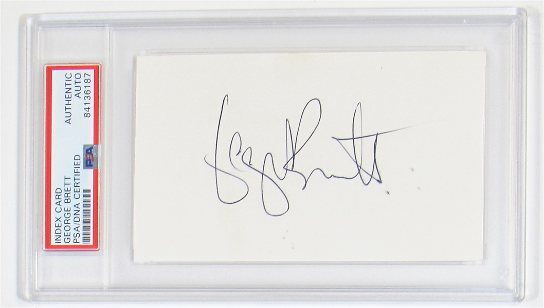 George Brett Signed Index Card